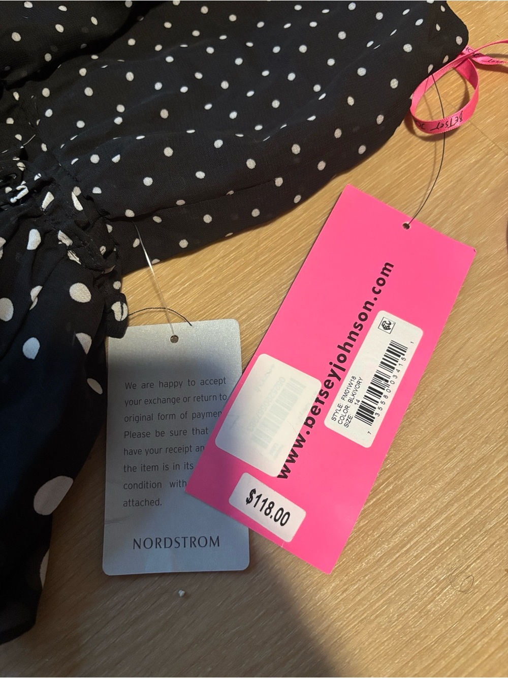 NWT Betsey Johnson Sleeveless Ruffle High Neck Polka Dot Dress size 14 - Picture 2 of 3
